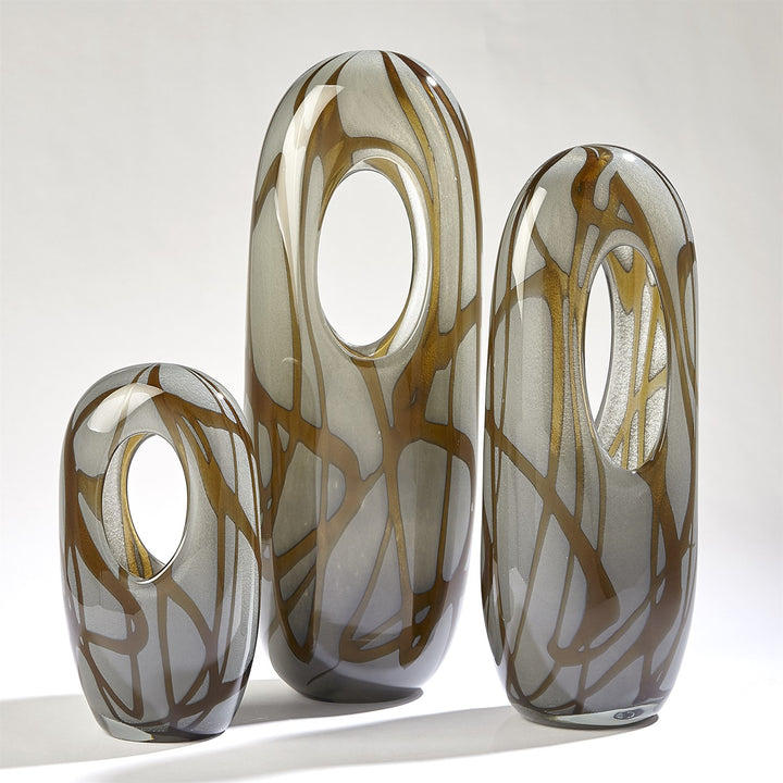 Swirl Vases-Global Views-GVSA-7.80629-VasesLarge-Amber - Grey-4-France and Son