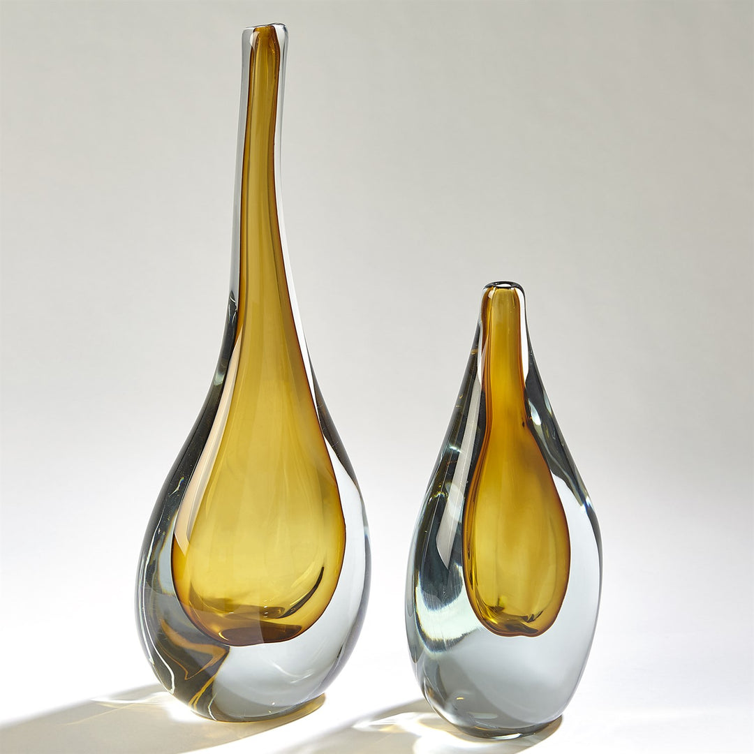 Stretched Neck Vases-Global Views-GVSA-7.80625-VasesLarge-Amber-3-France and Son