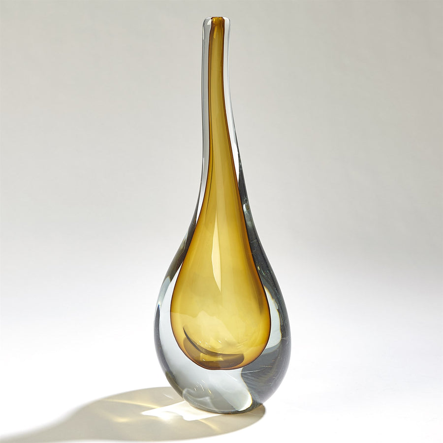 Stretched Neck Vases-Global Views-GVSA-7.80625-VasesLarge-Amber-1-France and Son