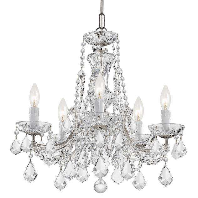 Maria Theresa 5 Light Mini Chandelier-Crystorama Lighting Company-CRYSTO-4476-CH-CL-MWP-ChandeliersSilver-Clear Crystal-2-France and Son