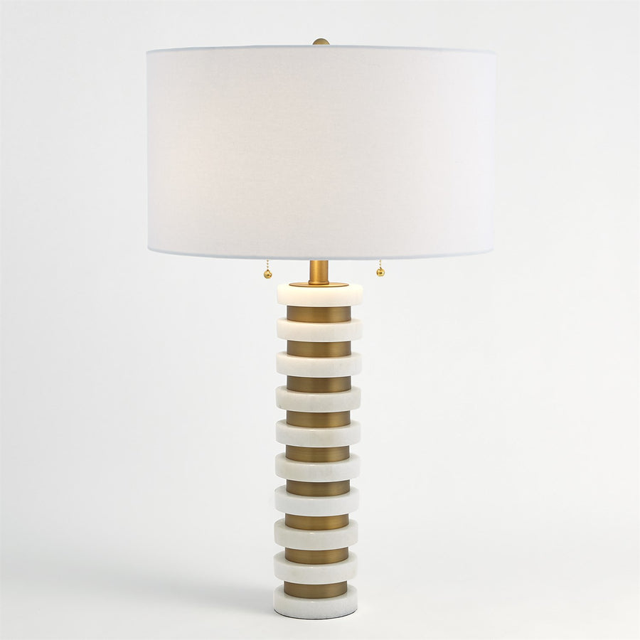 Marble Stack Lamp - White-Global Views-GVSA-8.82882-Table Lamps-1-France and Son