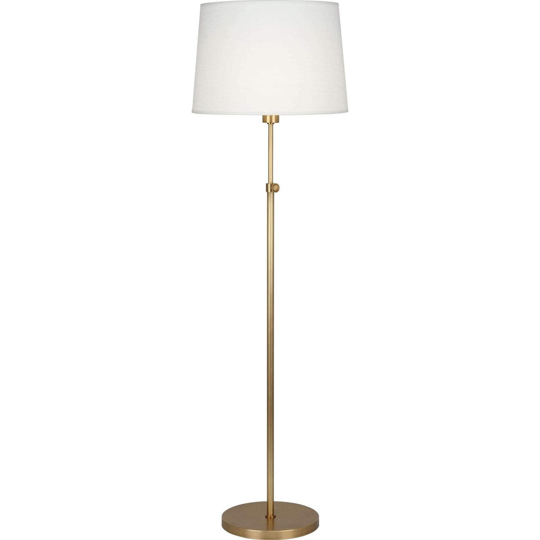 Koleman Adjustable Round Floor Lamp-Robert Abbey Fine Lighting-ABBEY-463-Floor LampsAged Brass-1-France and Son