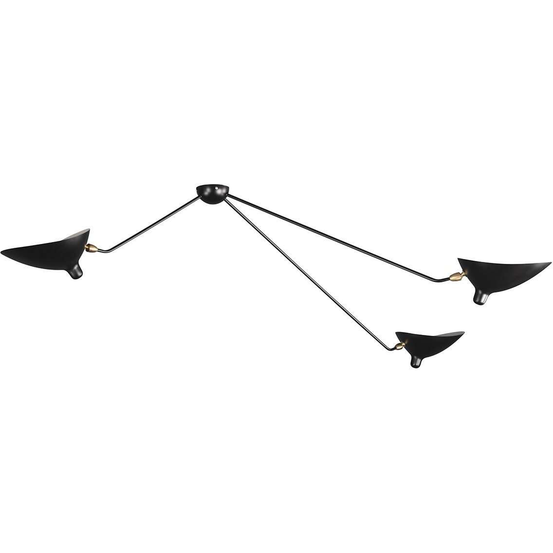 Modern Mouille Ceiling Inspired 3 by Spider & Mid-Century Son MCL-SP3 Reproduction Lamp Serge – France Arm
