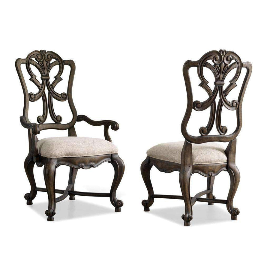 Rhapsody Wood Back Arm Chair-Hooker-HOOKER-5070-75401-Dining Chairs-1-France and Son