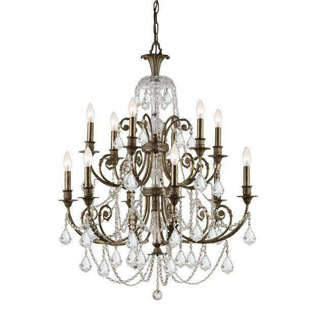 Regis 12 Light Chandelier-Crystorama Lighting Company-CRYSTO-5119-OS-CL-MWP-ChandeliersSilver-Clear Crystal-5-France and Son