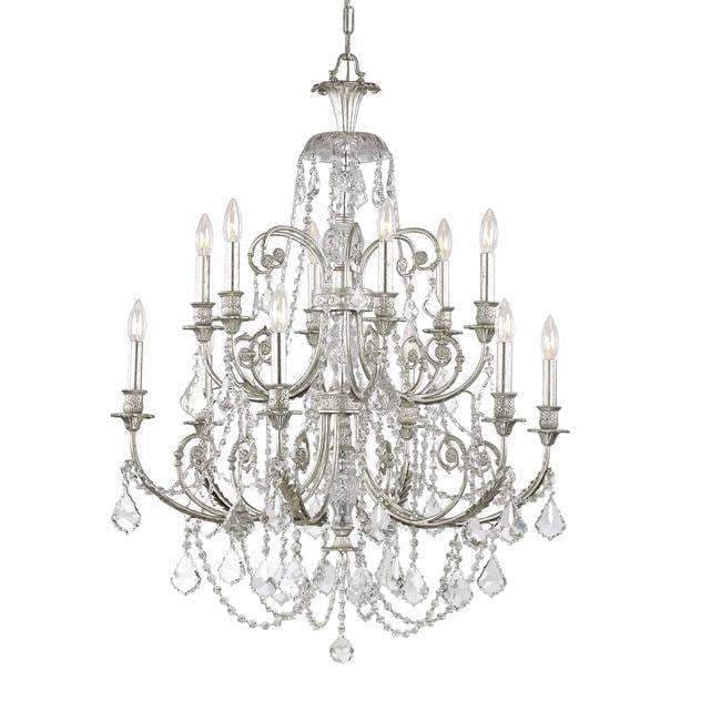 Regis 12 Light Chandelier-Crystorama Lighting Company-CRYSTO-5119-OS-CL-MWP-ChandeliersSilver-Clear Crystal-3-France and Son