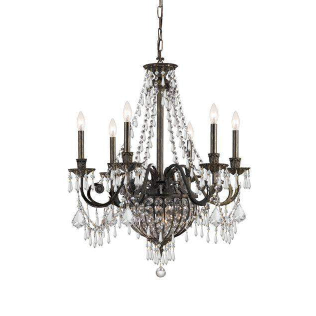 Vanderbilt 9 Light Bronze Chandelier-Crystorama Lighting Company-CRYSTO-5166-EB-CL-MWP-Chandeliers-1-France and Son