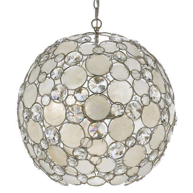 Palla 6 Light Antique Silver Sphere Chandelier-Crystorama Lighting Company-CRYSTO-529-SA-Chandeliers-1-France and Son