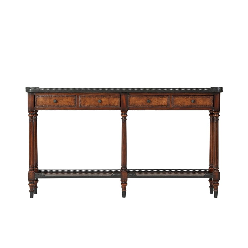 The Louis Xvi Leather Console Table By Theodore Alexander Console 