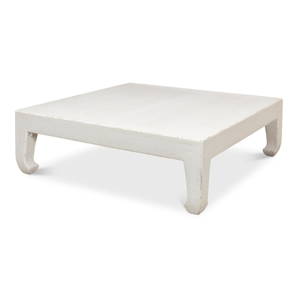 Classic Chinese Coffee Table-SARREID-SARREID-53053-Coffee TablesLarge-White Vintage-6-France and Son