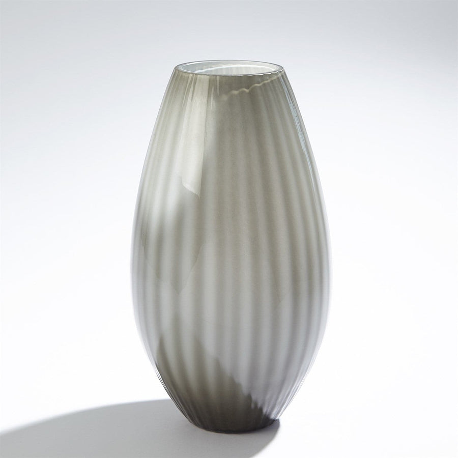 Cased Glass Stripe Vase-France & Son-GVSA-3.31622-VasesLarge-Grey-1-France and Son