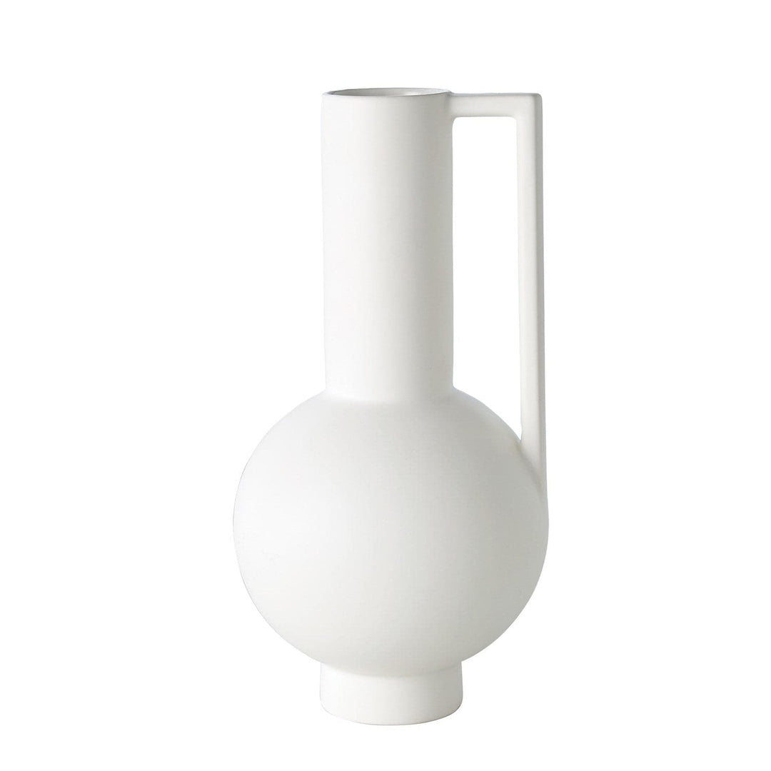 Classic Pitcher w/Handle-Global Views-GVSA-1.10779-VasesMatte White-with handle-1-France and Son