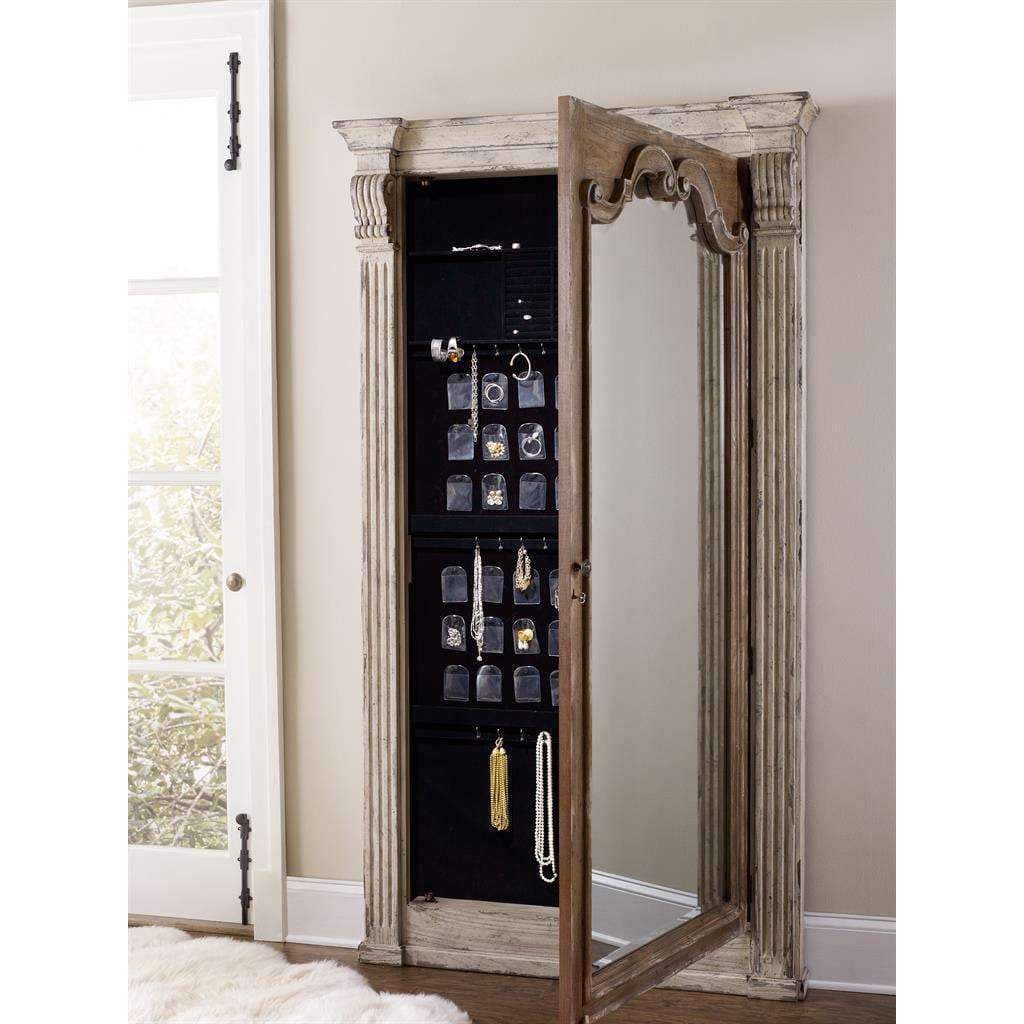 Chatelet Floor Mirror w/Jewelry Armoire Storage-Hooker-HOOKER-5351-50003-Mirrors-2-France and Son