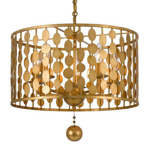 Layla 5 Light Chandelier-Crystorama Lighting Company-CRYSTO-545-GA-ChandeliersAntique Gold-1-France and Son