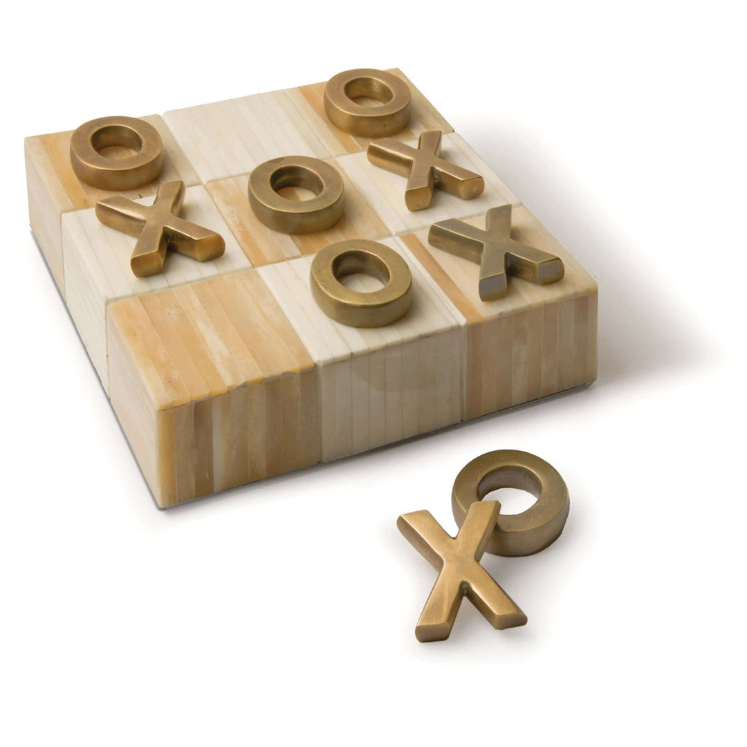 Tic Tac Toe Flat Board With Brass Pieces