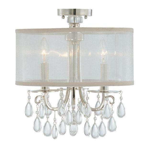 Hampton 3 Light Etruscan Crystal Drum Shade Ceiling Mount-Crystorama Lighting Company-CRYSTO-5623-CH_CEILING-Flush MountsPolished Chrome-1-France and Son