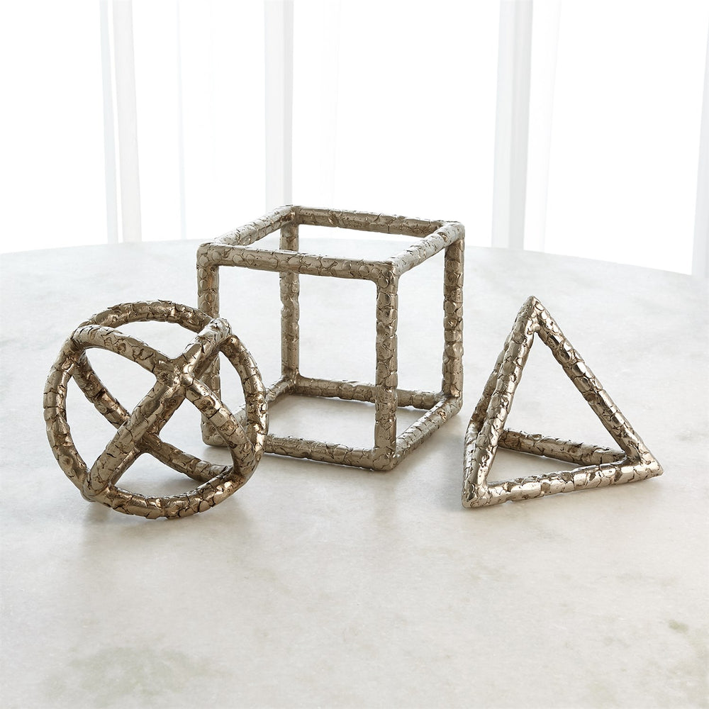 Forged Objects-Global Views-GVSA-9.93699-Decorative ObjectsNickel-Forged Cube-2-France and Son