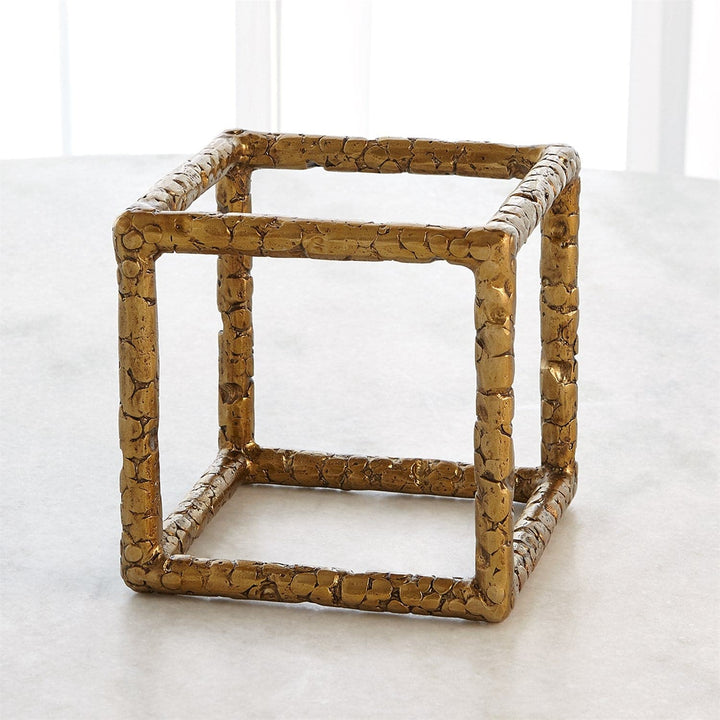 Forged Objects-Global Views-GVSA-9.93693-Decorative ObjectsGold-Forged Cube-3-France and Son