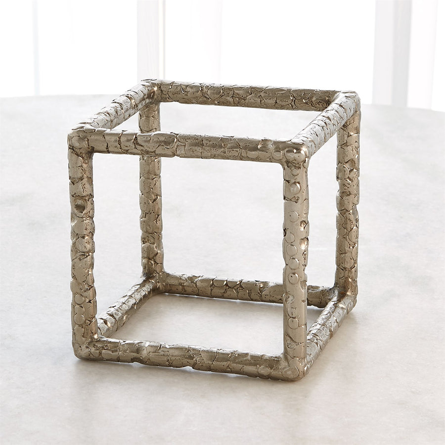 Forged Objects-Global Views-GVSA-9.93699-Decorative ObjectsNickel-Forged Cube-1-France and Son