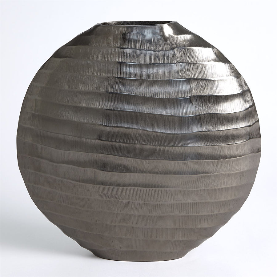 Chased Oval Vase Collection-Global Views-GVSA-7.91434-Decorative ObjectsBlack Nickel-Large-1-France and Son