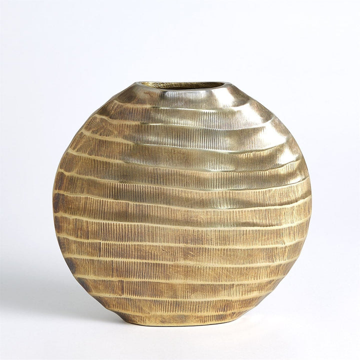 Chased Oval Vase Collection-Global Views-GVSA-7.91420-Decorative ObjectsAntique Brass-Medium-9-France and Son