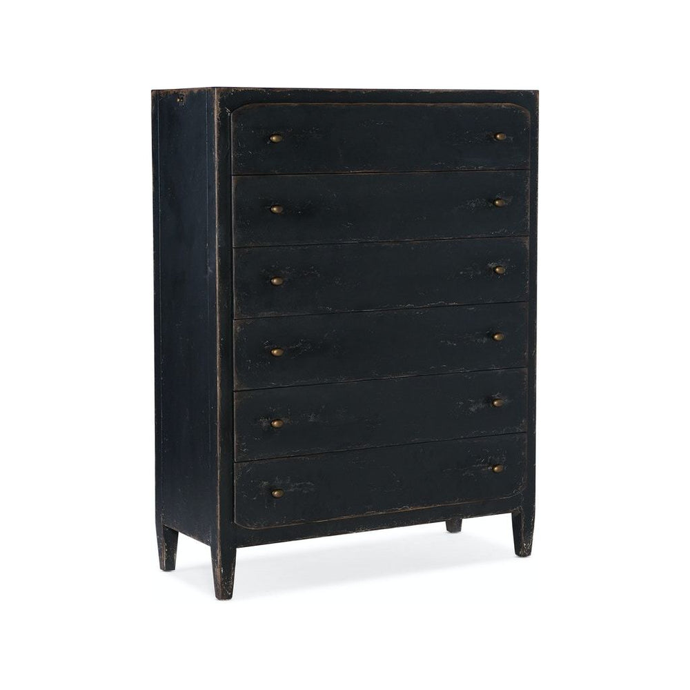 Ciao Bella Six-Drawer Chest- Black-Hooker-HOOKER-5805-90010-99-Dressers-1-France and Son