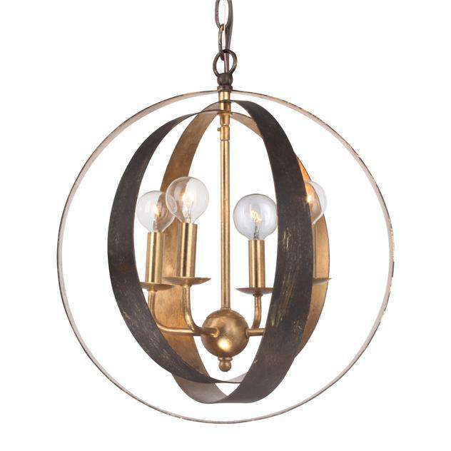 Luna 4 Light Sphere Mini Chandelier-Crystorama Lighting Company-CRYSTO-584-EB-GA-ChandeliersEnglish Bronze & Antique Gold-1-France and Son