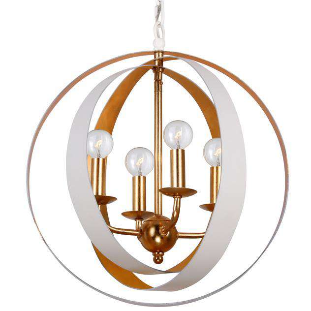 Luna 4 Light Sphere Mini Chandelier-Crystorama Lighting Company-CRYSTO-584-MT-GA-ChandeliersMatte White & Antique Gold-2-France and Son