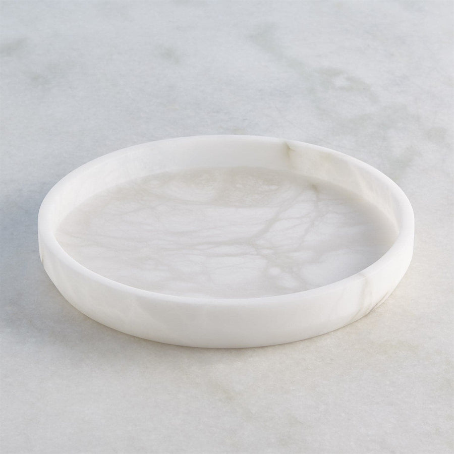 Alabaster Tapered Round Tray-White-Global Views-GVSA-7.30194-Trays-1-France and Son