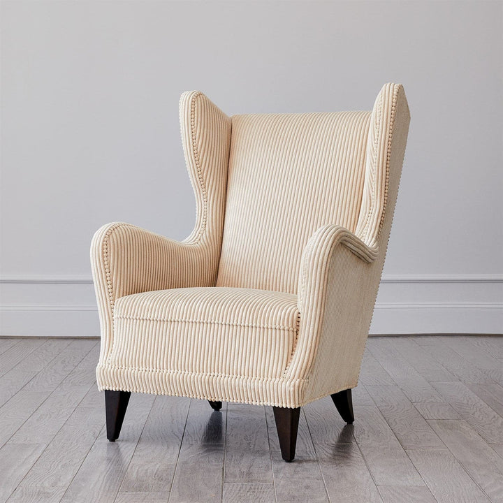 Wing Chair-Global Views-GVSA-2697-MUSLIN-Lounge ChairsWide Wale Corduroy - Muslin-5-France and Son