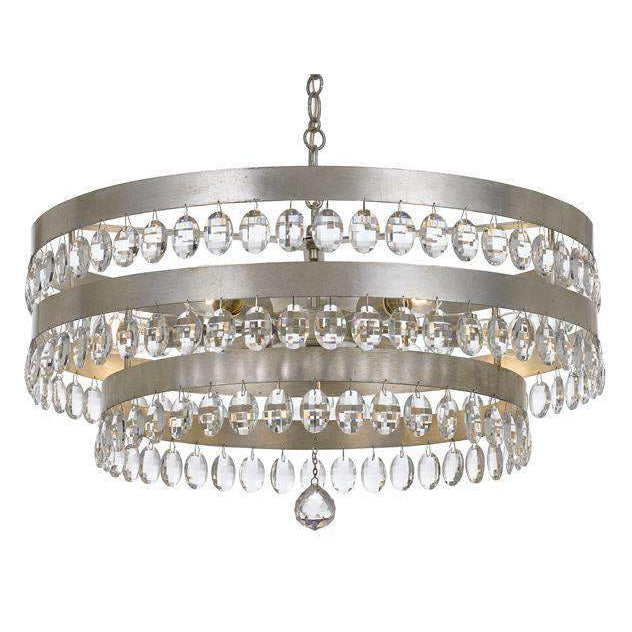 Perla 6 Light Chandelier-Crystorama Lighting Company-CRYSTO-6108-SA-ChandeliersSilver-2-France and Son