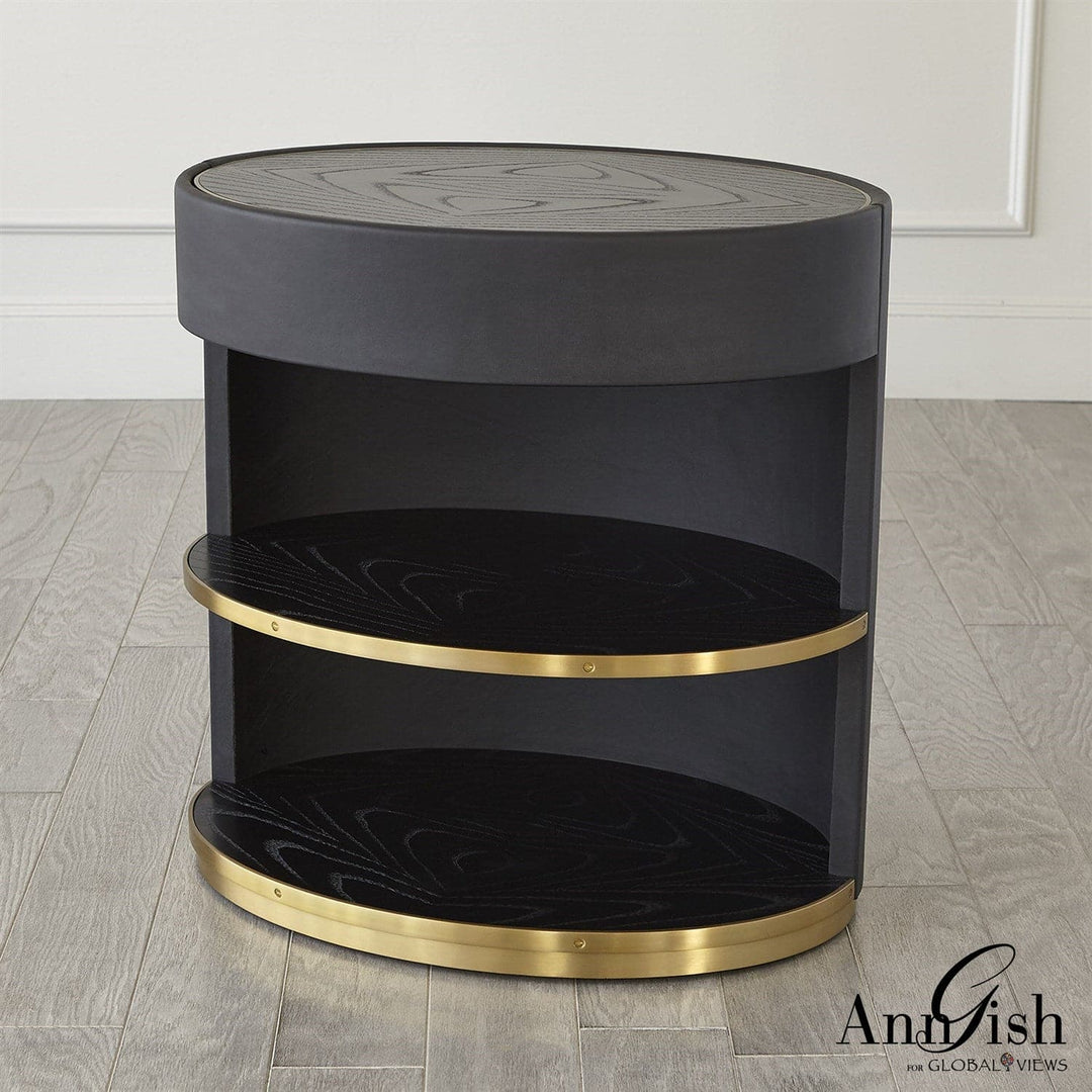 Ellipse Bedside Cabinet-Global Views-GVSA-AG2.20026-Side TablesBlack Lacquer-5-France and Son