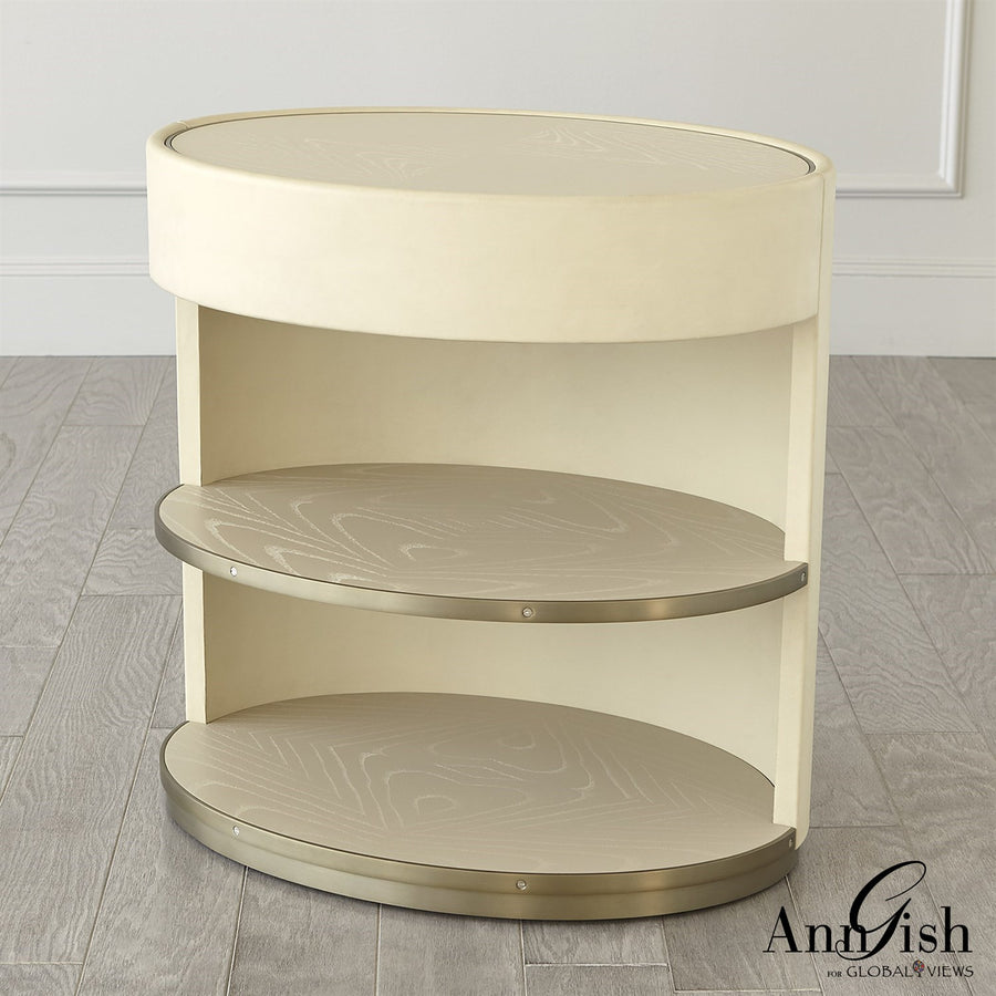 Ellipse Bedside Cabinet-Global Views-GVSA-AG2.20029-Side TablesIvory-1-France and Son