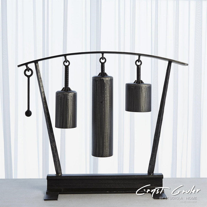 Three Tone Rail Sound Sculpture-Natural Iron-Global Views-GVSA-EG7.90001-Decorative Objects-1-France and Son
