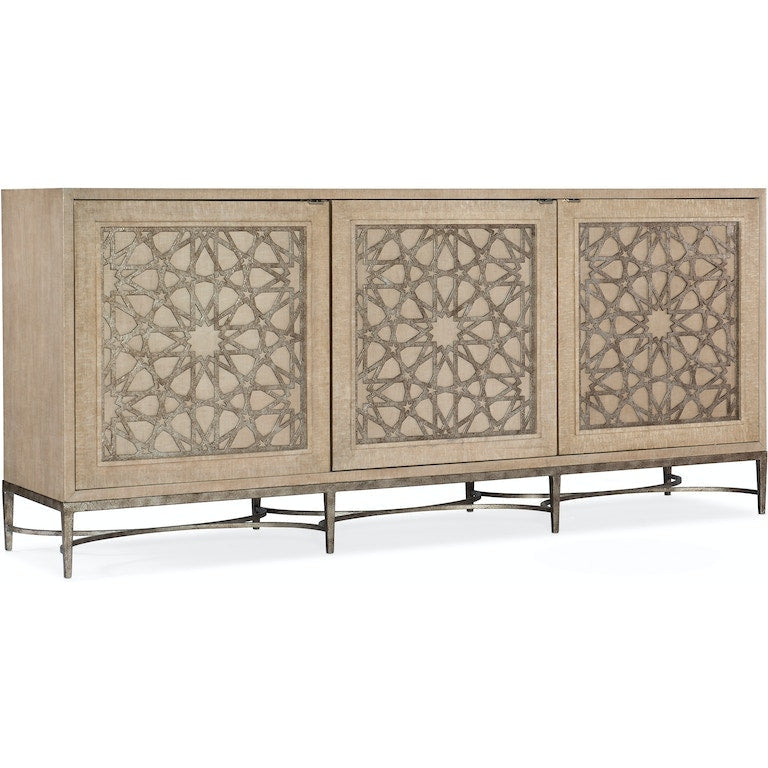 Melange Suzani Three Door Entertainment Console-Hooker-HOOKER-628-55013-80-Sideboards & Credenzas-1-France and Son