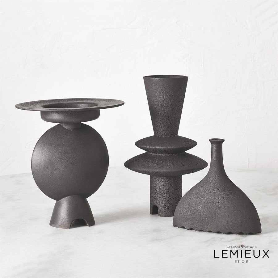 Noelle Geometric Vase-Black-Global Views-GVSA-CLL1.10029-Vases-1-France and Son