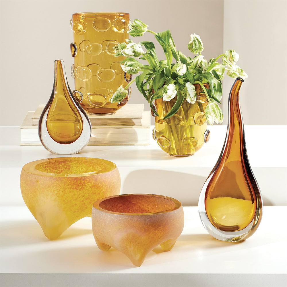 Stretched Neck Vases-Global Views-GVSA-7.80625-VasesLarge-Amber-2-France and Son