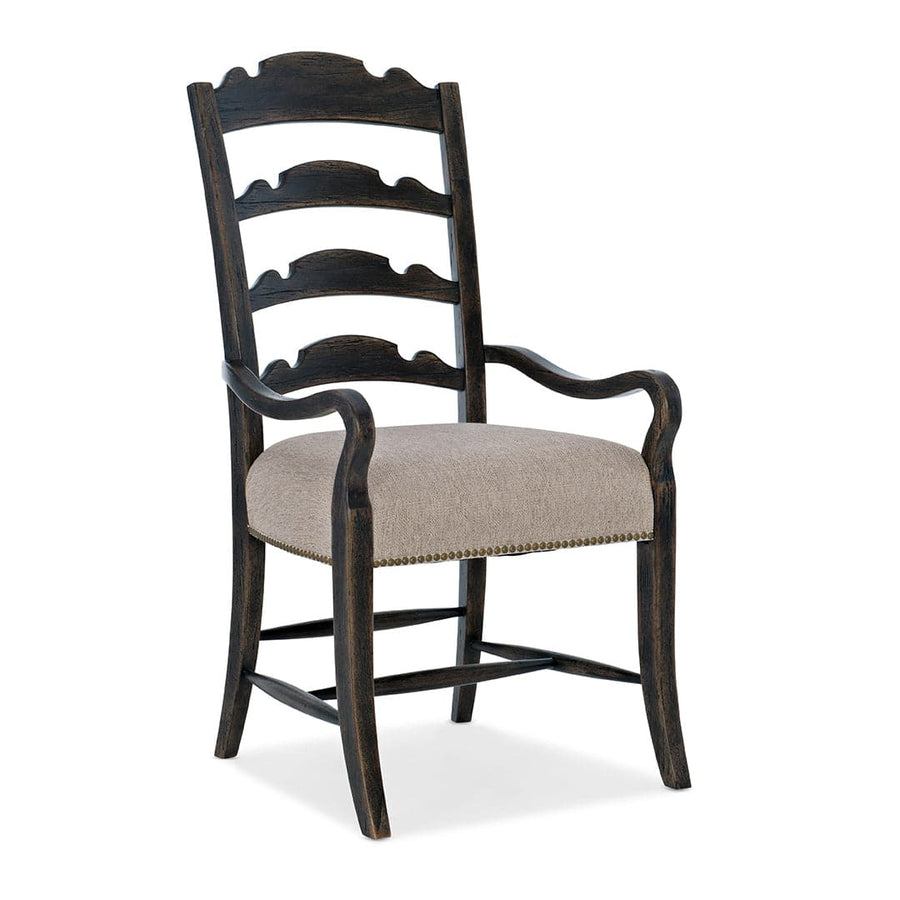 La Grange Twin Sisters Ladderback Arm Chair-Hooker-HOOKER-6960-75301-89-Dining ChairsArm Chair-1-France and Son