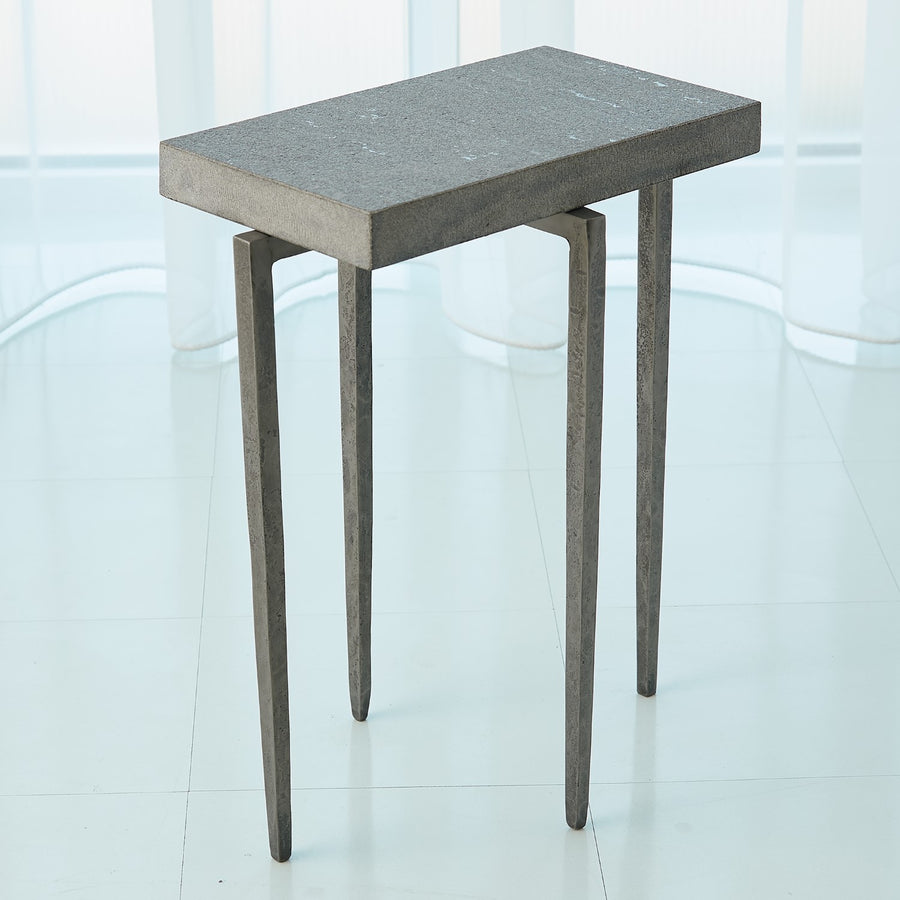 Laforge Accent Table-Global Views-GVSA-7.90858-Side TablesNatural Iron - Flamed Granite Top-1-France and Son