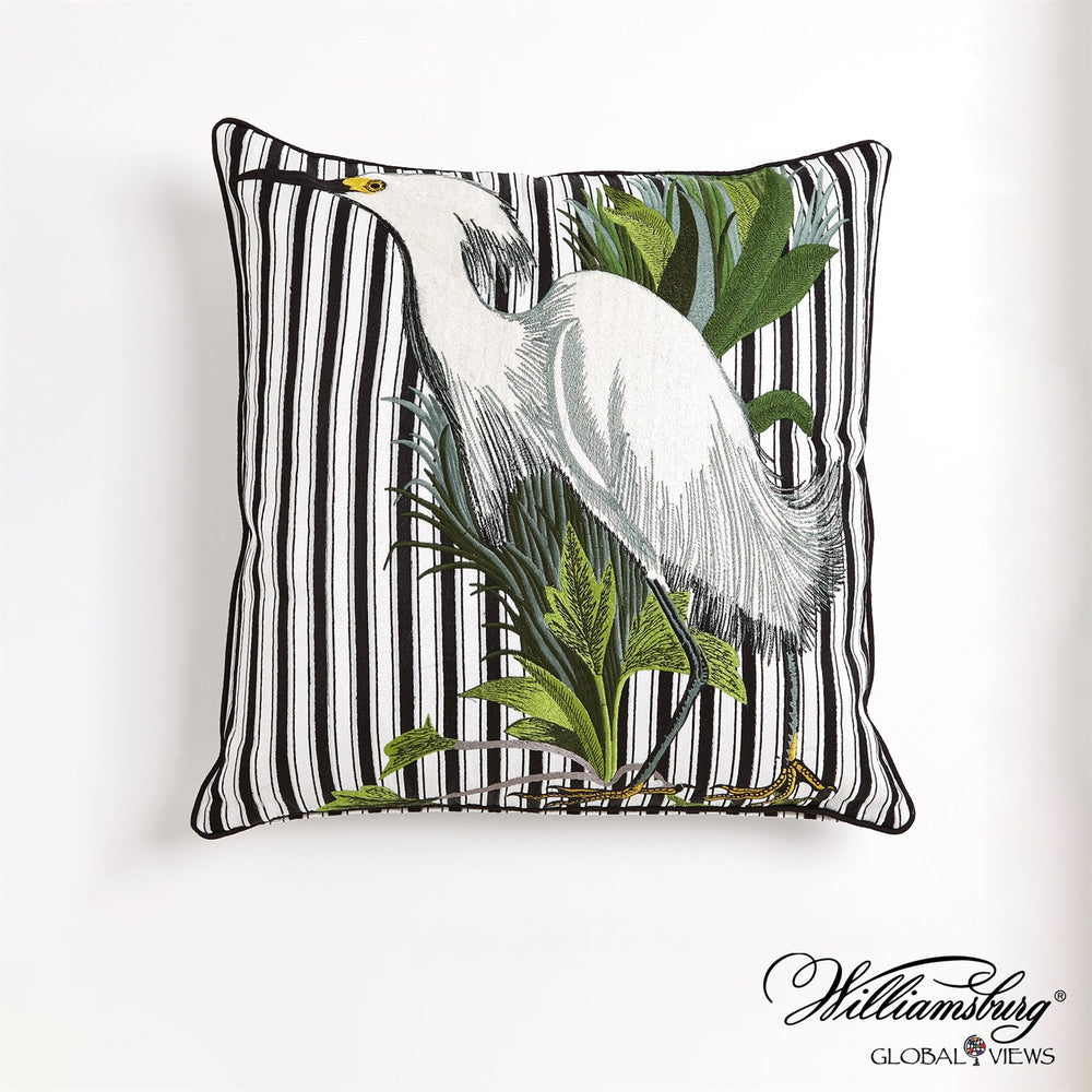 Snowy Egret Pillow-Global Views-GVSA-4.90174-PillowsLeft Facing-2-France and Son
