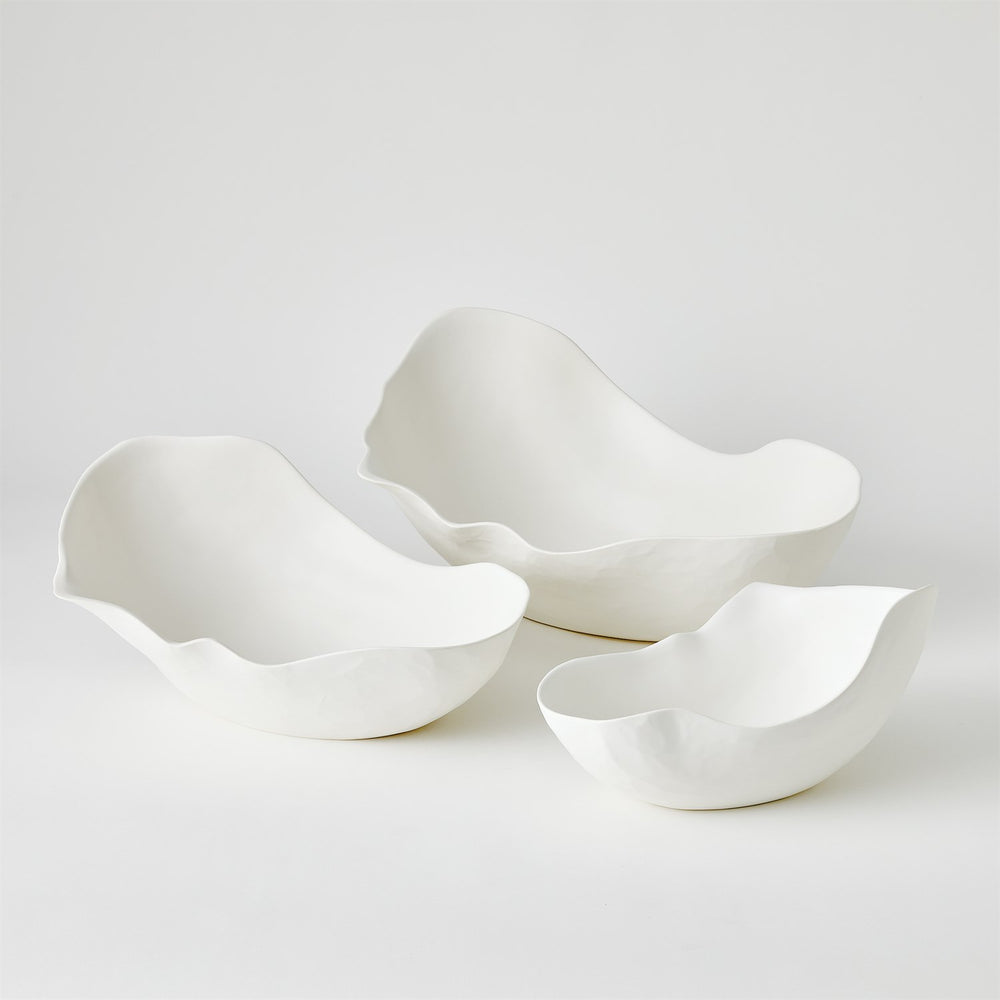 Horn Bowl - Matte White-Global Views-GVSA-1.10888-Bowls-2-France and Son