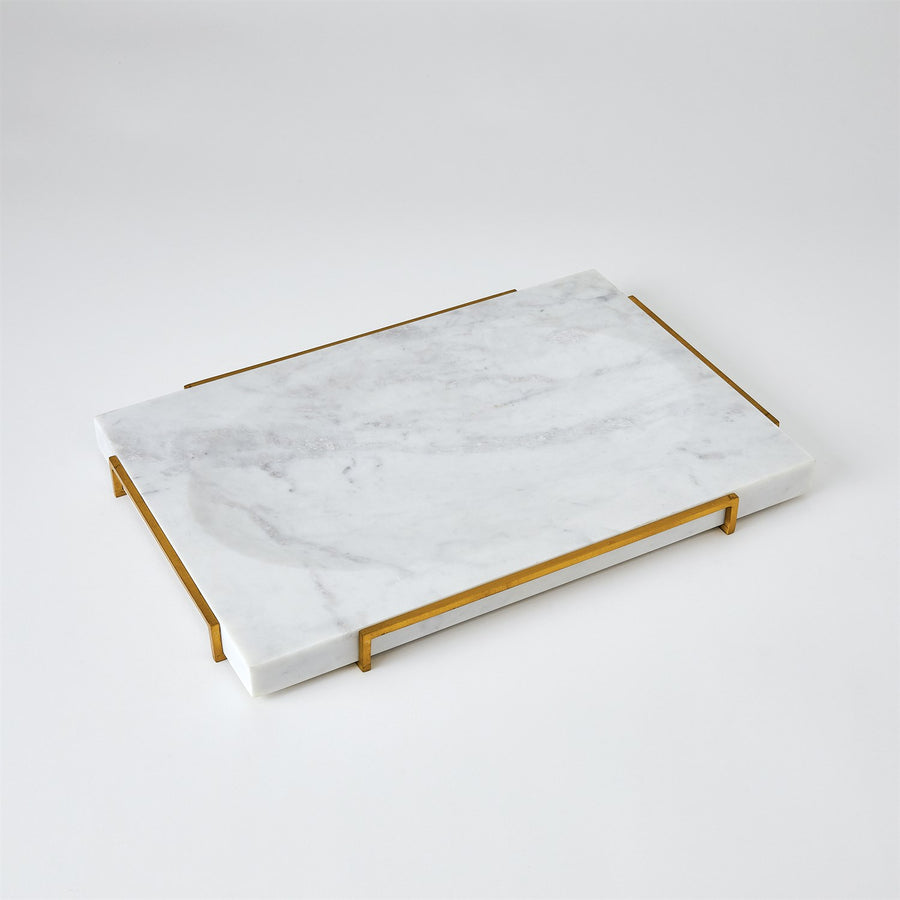 Overture Tray-Global Views-GVSA-7.91551-TraysWhite Marble-1-France and Son