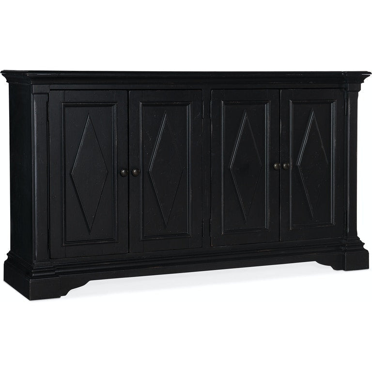Commerce & Market Four-Door Cabinet-Hooker-HOOKER-7228-55007-99-Bookcases & CabinetsBlack painted finish-1-France and Son