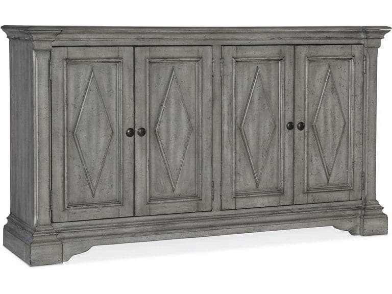 Commerce & Market Four-Door Cabinet-Hooker-HOOKER-7228-55008-95-Bookcases & CabinetsGray painted finish-2-France and Son