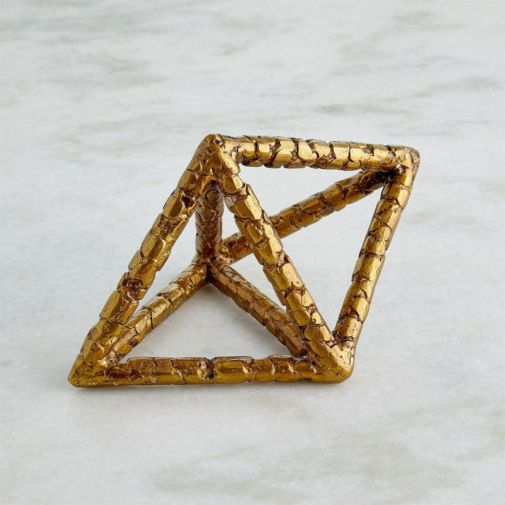 Forged Objects-Global Views-GVSA-9.93864-Decorative ObjectsGold-Forged Triangular Bipyramid-6-France and Son