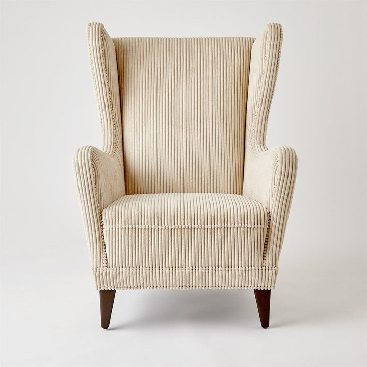Wing Chair-Wide Wale Corduroy-Vanilla-Global Views-GVSA-2697-Lounge Chairs-1-France and Son