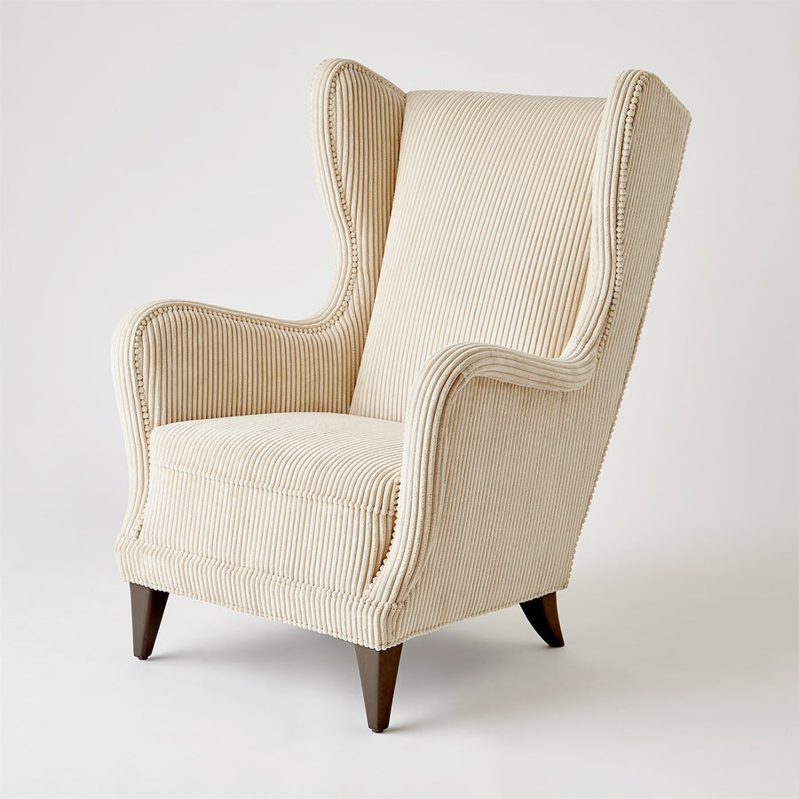 Wing Chair-Wide Wale Corduroy-Vanilla-Global Views-GVSA-2697-Lounge Chairs-2-France and Son