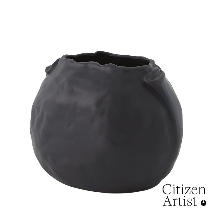 Petale Collection-Global Views-GVSA-FDS3.30006-DecorVase Medium-Matte Black-6-France and Son