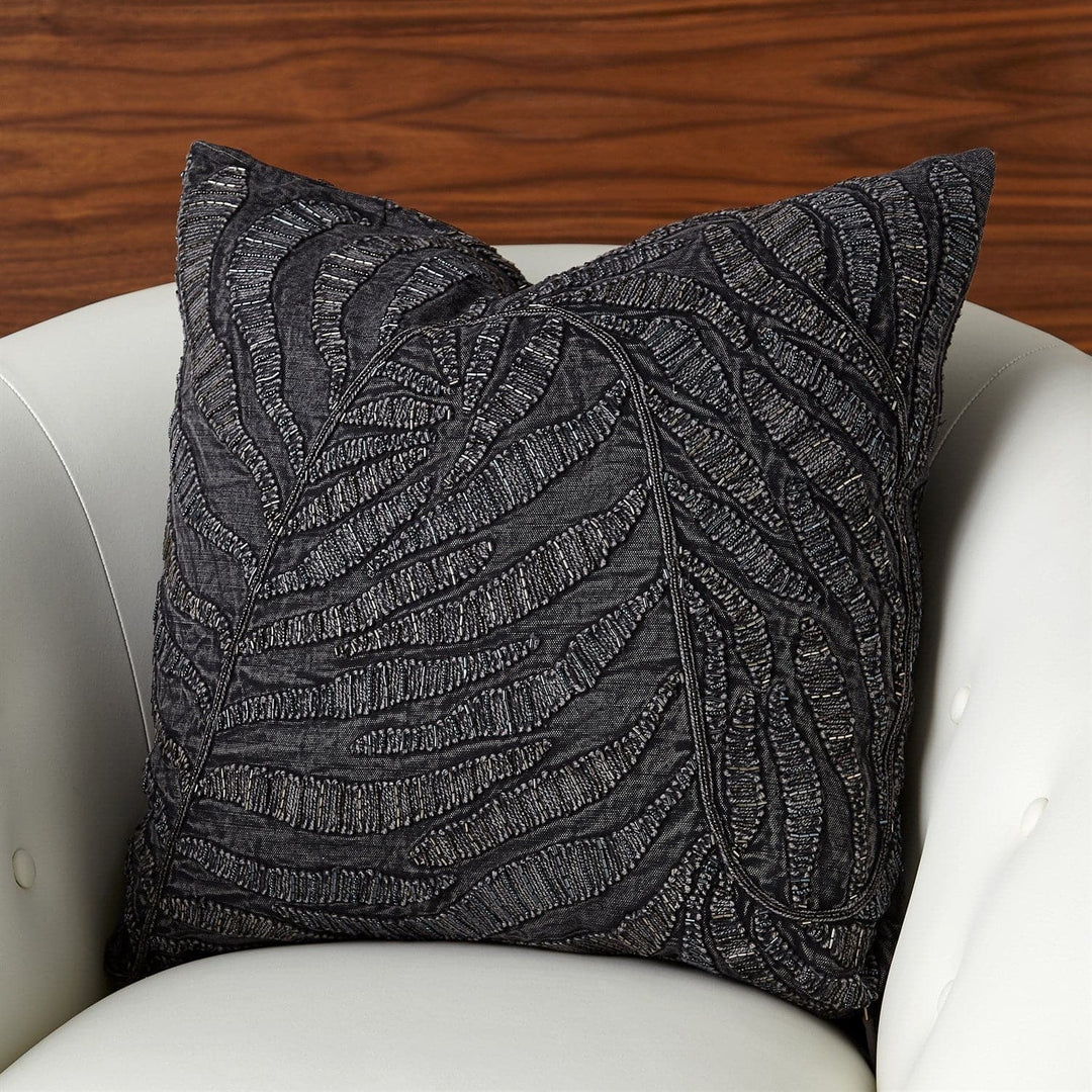 Beaded Palm Leaf Pillow-Global Views-GVSA-7.91593-PillowsKhaki-3-France and Son