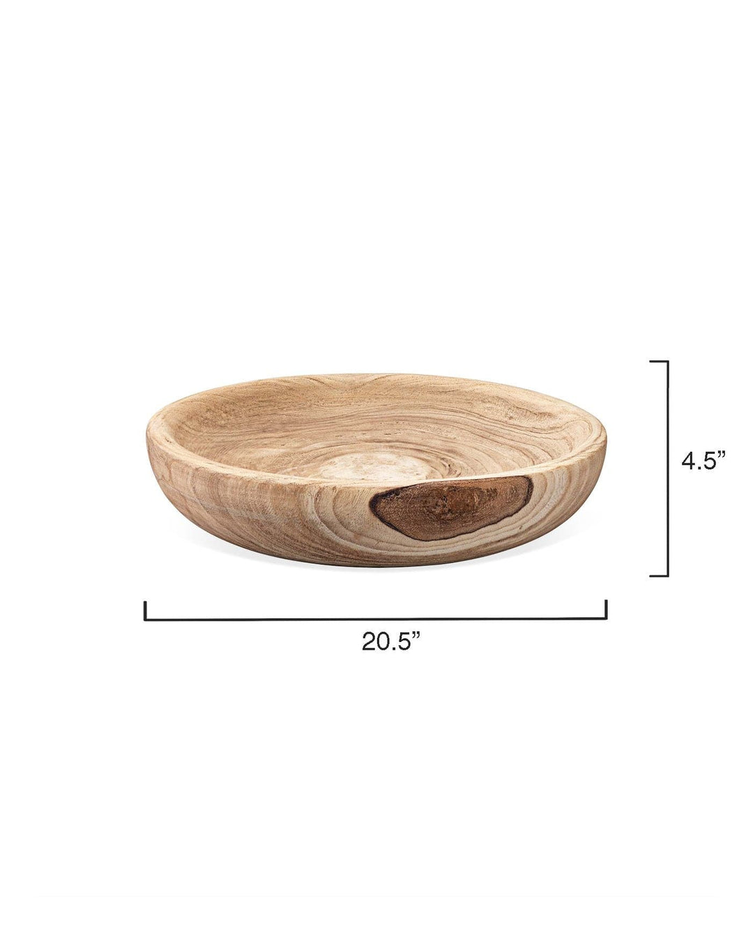 Laurel Wooden Bowl - Large-Jamie Young-JAMIEYO-7LAUR-LGWD-Bowls-3-France and Son